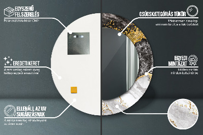 Ronde spiegel met decoratie Marmer en goud