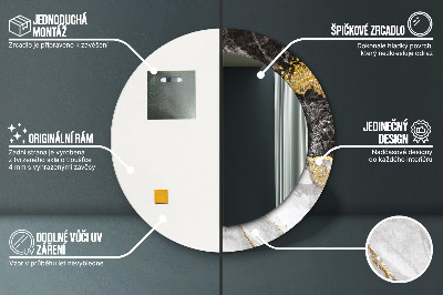 Ronde spiegel met decoratie Marmer en goud