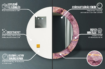 Bedrukte ronde spiegel Marmer met goud