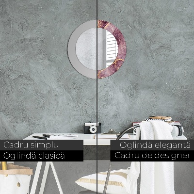 Bedrukte ronde spiegel Marmer met goud