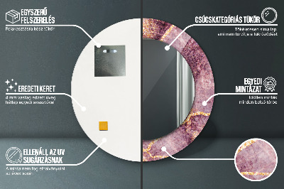 Bedrukte ronde spiegel Marmer met goud