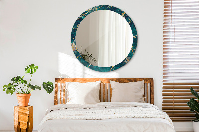 Bedrukte ronde spiegel Groen malachietmarmer