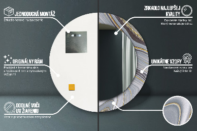 Ronde spiegel met decoratie Grijs marmer