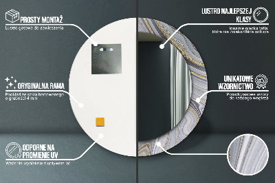 Ronde spiegel met decoratie Grijs marmer