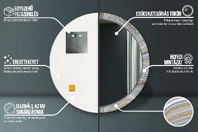 Ronde spiegel met decoratie Grijs marmer