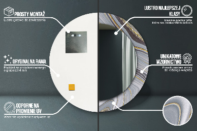 Ronde spiegel met decoratie Grijs marmer