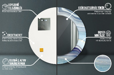 Bedrukte ronde spiegel Blauwe marmer