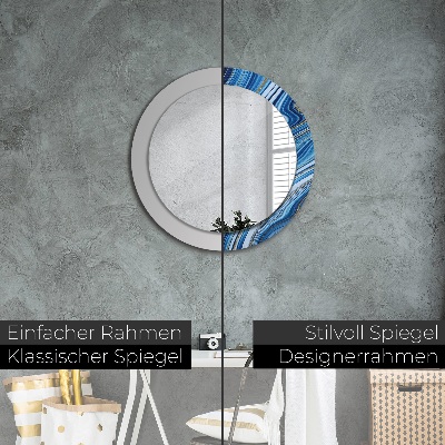 Bedrukte ronde spiegel Blauwe marmering