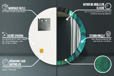 Ronde spiegel met decoratie Smaragdgroen marmer