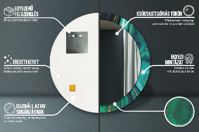 Ronde spiegel met decoratie Smaragdgroen marmer