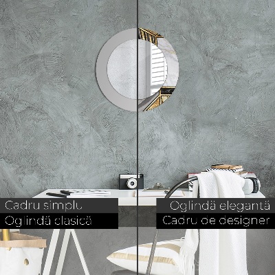 Ronde spiegel met decoratie Marmer agaat en goud