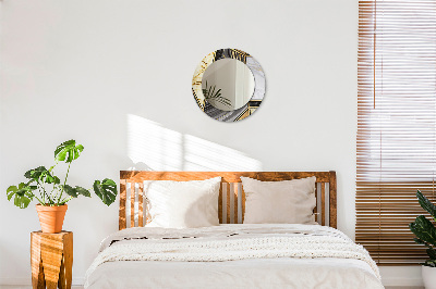 Ronde spiegel met decoratie Marmer agaat en goud