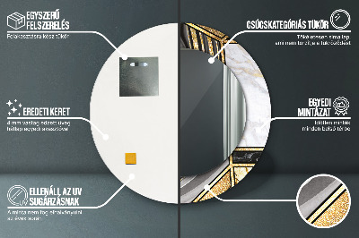 Ronde spiegel met decoratie Marmer agaat en goud