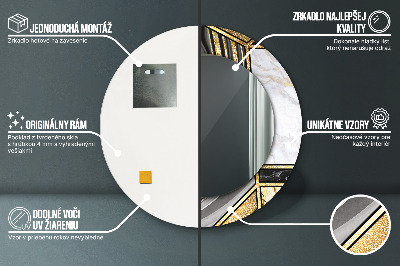 Ronde spiegel met decoratie Marmer agaat en goud