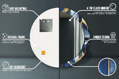 Bedrukte ronde spiegel Modern marmer