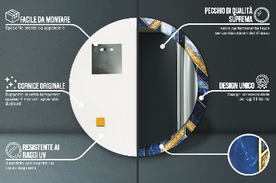 Bedrukte ronde spiegel Modern marmer