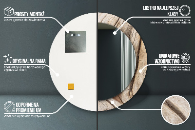 Ronde spiegel met decoratie Gebarsten hout