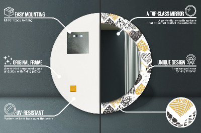 Bedrukte ronde spiegel Doodle harten
