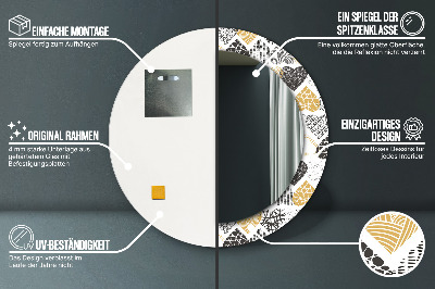 Bedrukte ronde spiegel Doodle harten