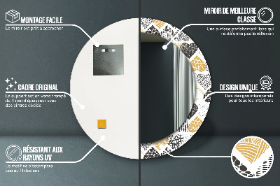 Bedrukte ronde spiegel Doodle harten