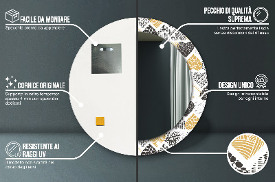 Bedrukte ronde spiegel Doodle harten