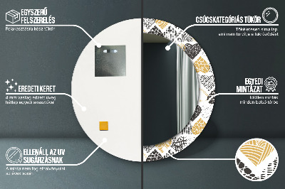 Bedrukte ronde spiegel Doodle harten