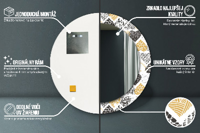 Bedrukte ronde spiegel Doodle harten