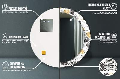 Bedrukte ronde spiegel Doodle harten