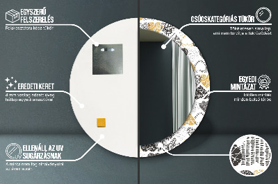 Bedrukte ronde spiegel Doodle harten