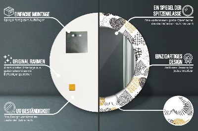 Bedrukte ronde spiegel Doodle harten