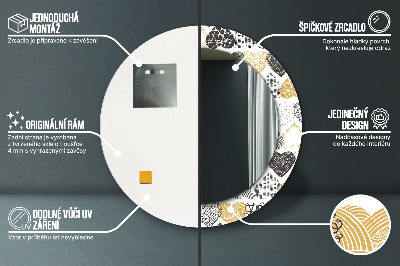 Bedrukte ronde spiegel Doodle harten