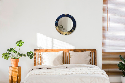 Bedrukte ronde spiegel Blauwe marmer