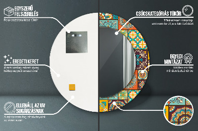 Bedrukte ronde spiegel Arabisch patroon