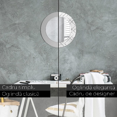 Bedrukte ronde spiegel Transversale lijnen