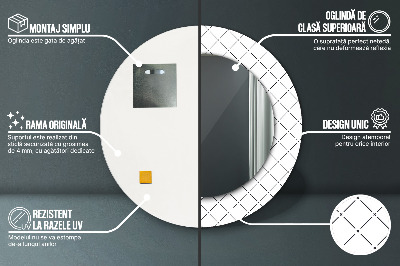 Bedrukte ronde spiegel Transversale lijnen