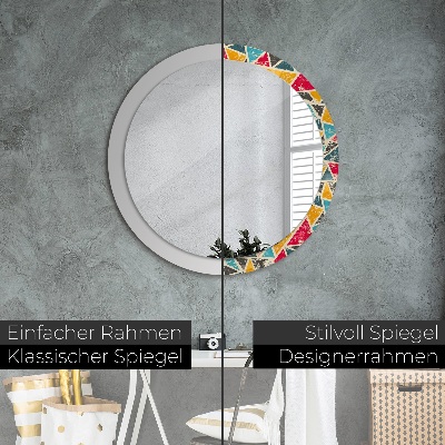 Ronde spiegel met decoratie Retrocompositie
