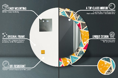 Ronde spiegel met decoratie Retrocompositie