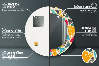 Ronde spiegel met decoratie Retrocompositie