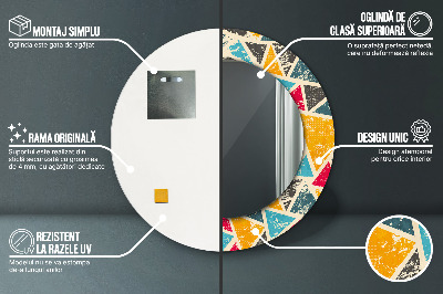 Ronde spiegel met decoratie Retrocompositie