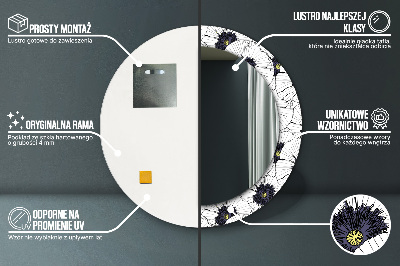 Ronde spiegel met decoratie Lineair bloemstuk