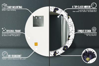 Ronde spiegel met decoratie Lineair bloemstuk