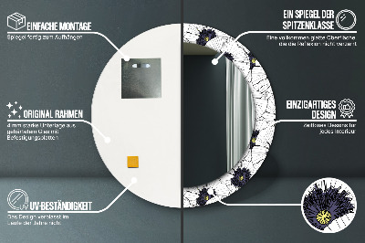 Ronde spiegel met decoratie Lineair bloemstuk