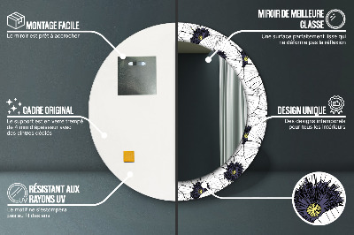 Ronde spiegel met decoratie Lineair bloemstuk