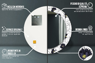 Ronde spiegel met decoratie Lineair bloemstuk