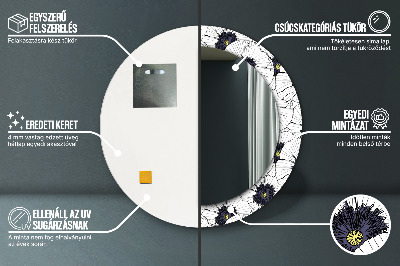 Ronde spiegel met decoratie Lineair bloemstuk