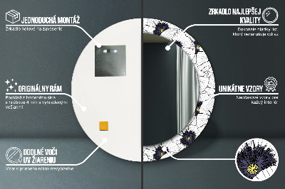 Ronde spiegel met decoratie Lineair bloemstuk