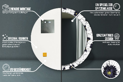 Ronde spiegel met decoratie Lineair bloemstuk