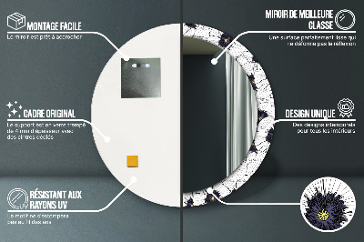 Ronde spiegel met decoratie Lineair bloemstuk