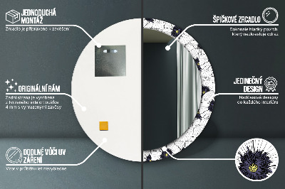 Ronde spiegel met decoratie Lineair bloemstuk