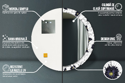 Ronde spiegel met decoratie Lineair bloemstuk